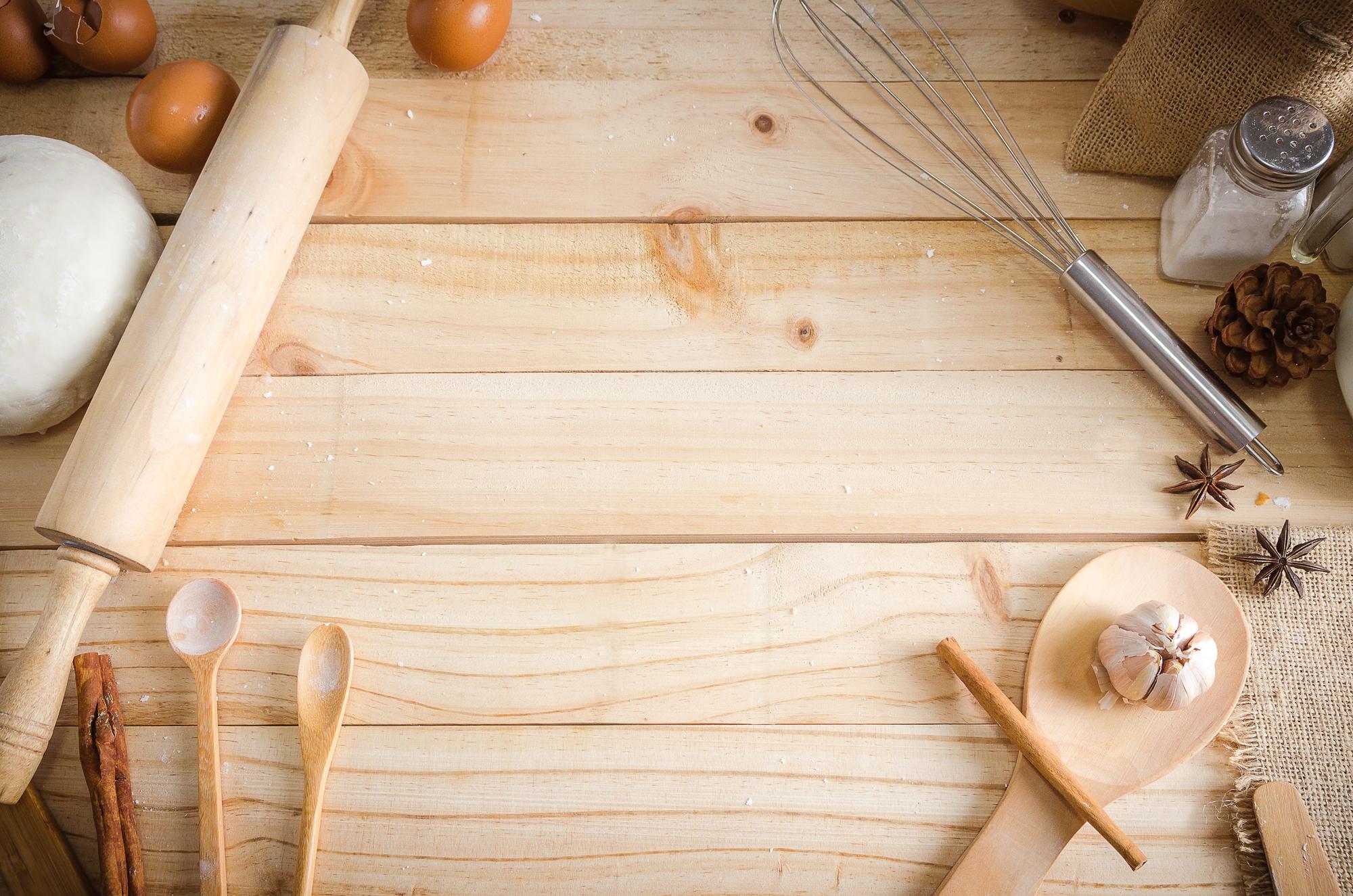 inviting workshop kitchen with wooden table